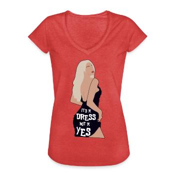 It's a dress not a Yes - Women's Vintage T-Shirt - heather red - Front - Danielle (179cm)