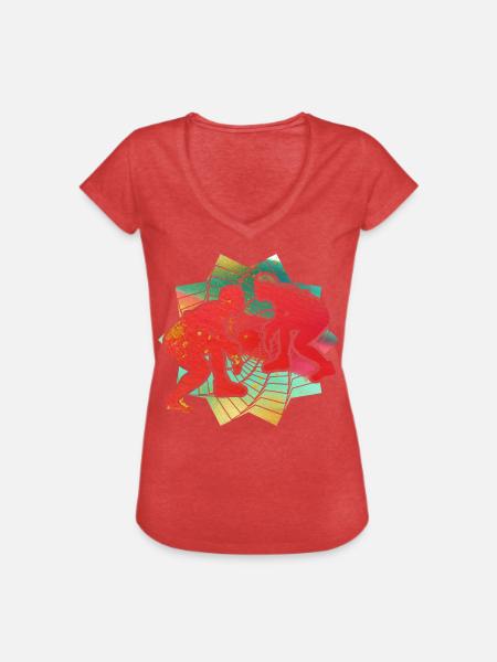 Ringen - Frauen Vintage T-Shirt - Rot meliert