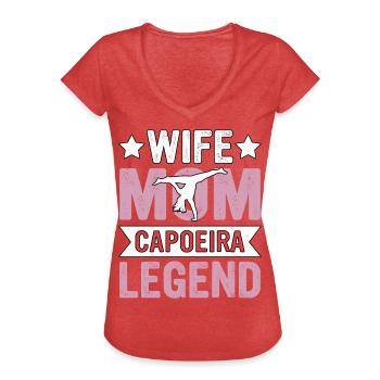 Ehefrau Mama Capoeira Legende - Frauen Vintage T-Shirt - Rot meliert - Vorne - Danielle (179cm)