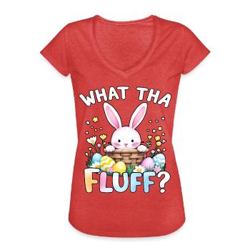 What tha Fluff? - Women's Vintage T-Shirt - heather red - Front - Danielle (179cm)