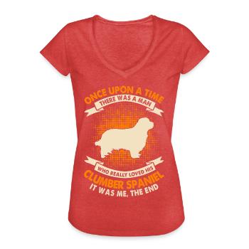 Once time - Clumber Spaniel - Women's Vintage T-Shirt - heather red - Front - Danielle (179cm)