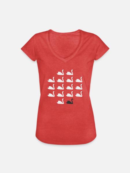 Schwarzer Schwan Popper Philosophie - Frauen Vintage T-Shirt - Rot meliert