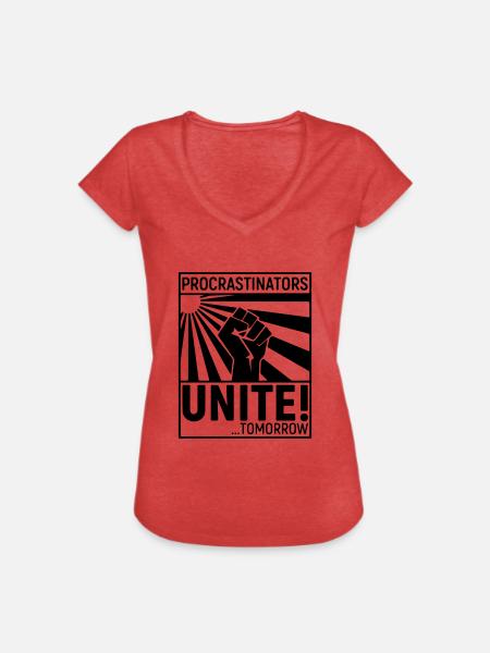 Procrastinators Black - Frauen Vintage T-Shirt - Rot meliert