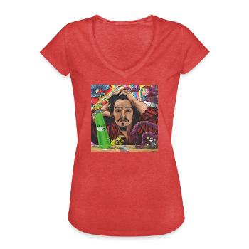 The Stoned Man - T-shirt vintage Femme - rouge chiné - Devant