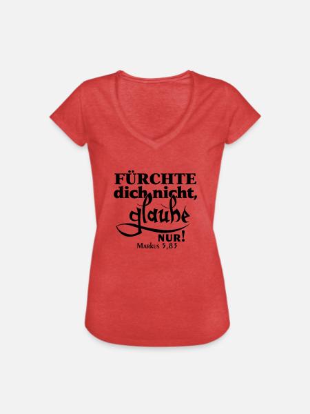 Markus 5,83 Bibelvers - Frauen Vintage T-Shirt - Rot meliert