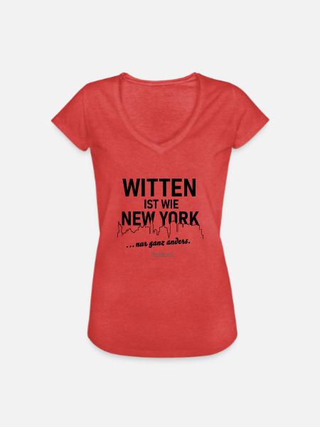 Witten - Frauen Vintage T-Shirt - Rot meliert
