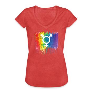 Transgender symbol Regenbogen - Frauen Vintage T-Shirt - Rot meliert - Vorne