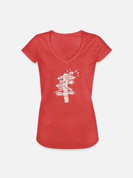 reisen spruch reise - Frauen Vintage T-Shirt - Rot meliert