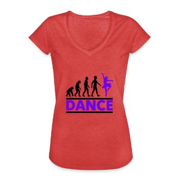 Tanz Klassische Weibliche Evolution - Frauen Vintage T-Shirt - Rot meliert - Vorne - Danielle (179cm)