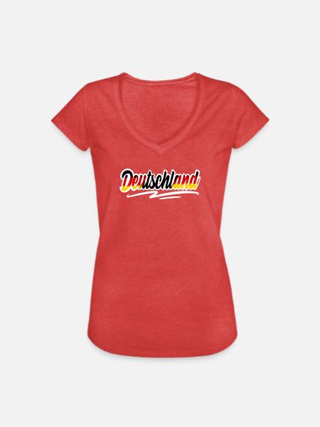 Deutschland - Frauen Vintage T-Shirt - Rot meliert
