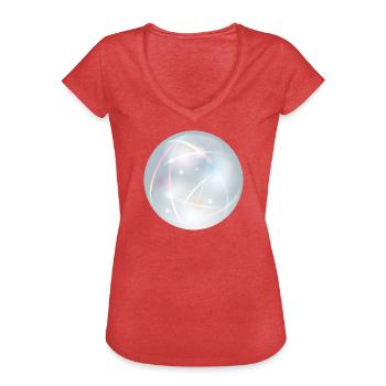 Kristallkugel mit zarten Lichtreflexen in Pastell - Frauen Vintage T-Shirt - Rot meliert - Vorne