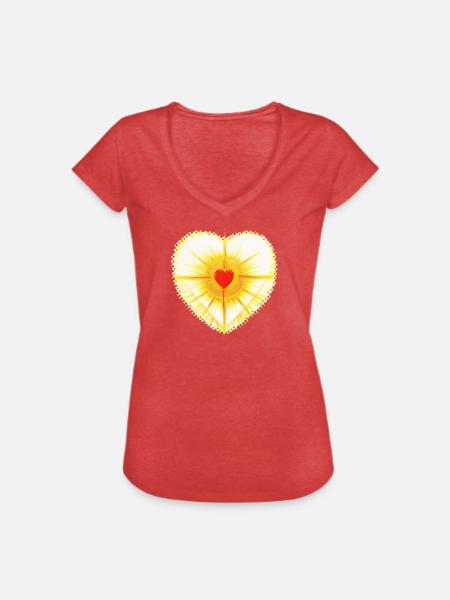 SonnenHerz - Sonja Ariel von Staden - Frauen Vintage T-Shirt - Rot meliert