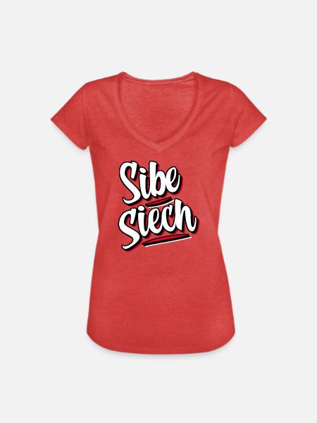 Sibe Siech Schweizerdeutsch Mundart - Frauen Vintage T-Shirt - Rot meliert