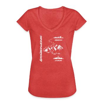 Alpenüberquerung München - Venedig - Frauen Vintage T-Shirt - Rot meliert - Vorne