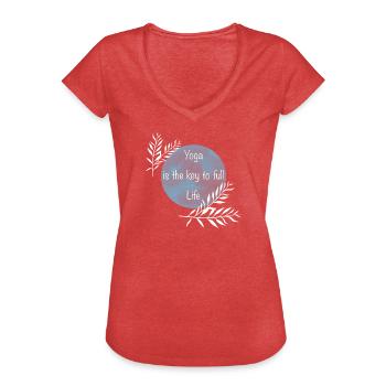 Yoga Schlüssel zum vollen Leben - Frauen Vintage T-Shirt - Rot meliert - Vorne