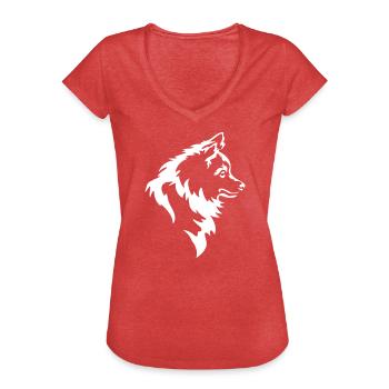 Spitz Kopf "Black Edition" - Frauen Vintage T-Shirt - Rot meliert - Vorne