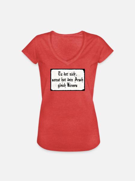 Tu dat nich' - Frauen Vintage T-Shirt - Rot meliert