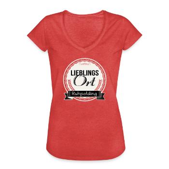 Lieblingsort Ruhpolding - Frauen Vintage T-Shirt - Rot meliert - Vorne