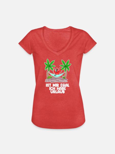Urlaub Spruch Sprüche - Frauen Vintage T-Shirt - Rot meliert