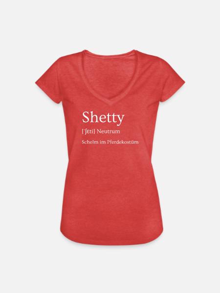 Shetty - Schelm im Pferdekostüm - Frauen Vintage T-Shirt - Rot meliert