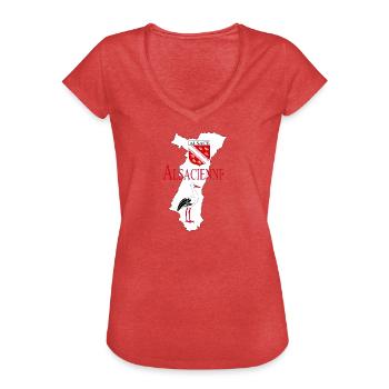 Elsässisch - Frauen Vintage T-Shirt - Rot meliert - Vorne