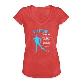 Forever Biathlon - Frauen Vintage T-Shirt - Rot meliert - Vorne