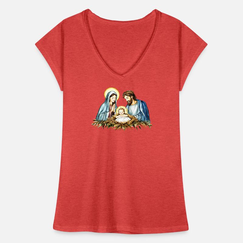 Pull de Noël Noël à la Crèche Jésus T-shirt vintage Femme