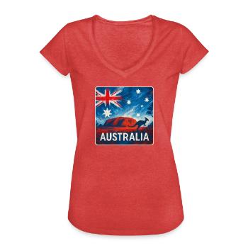 Australien Outback Design - Frauen Vintage T-Shirt - Rot meliert - Vorne