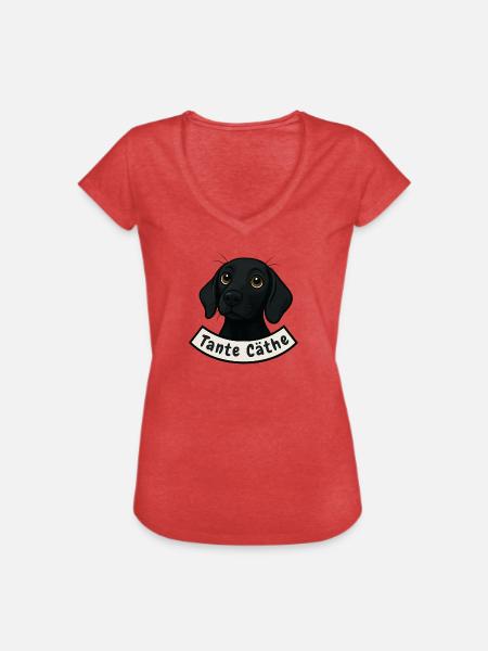 Schweißhund Tante Cäthe - Frauen Vintage T-Shirt - Rot meliert