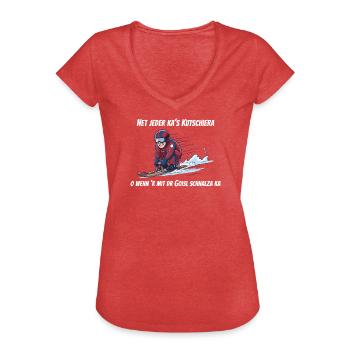 Net jeder ka's Kutschiera - Frauen Vintage T-Shirt - Rot meliert - Vorne