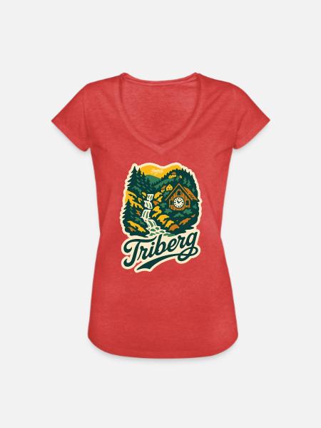 Triberg Wasserfälle Schwarzwald - Frauen Vintage T-Shirt - Rot meliert