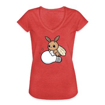 Motte poliert Lampe - Frauen Vintage T-Shirt - Rot meliert - Vorne - Danielle (179cm)