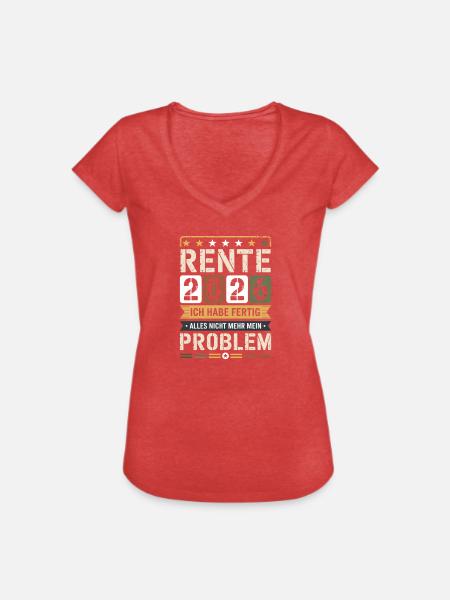 Rente 2026 Ich habe fertig - Frauen Vintage T-Shirt - Rot meliert