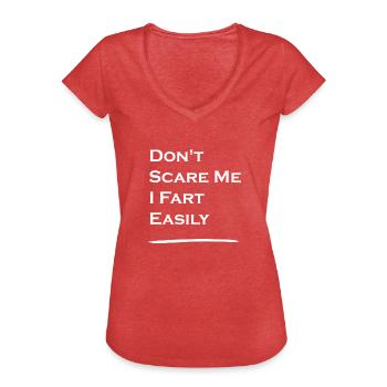 Ich Pupse Leicht Humor Shirt - Frauen Vintage T-Shirt - Rot meliert - Vorne