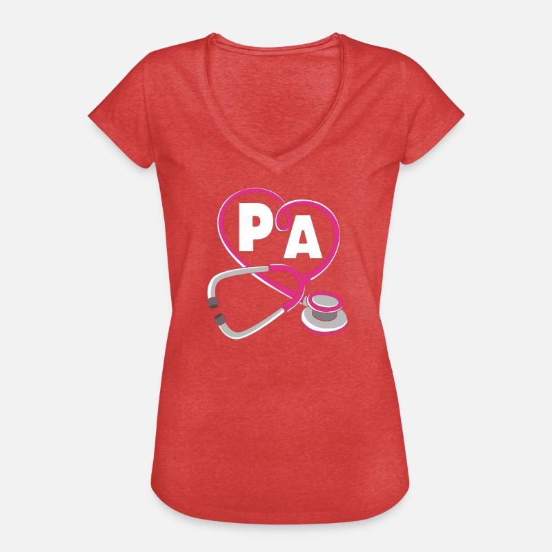 MFA PA Lægeassistent Sygeplejeassistent Lægeassistent - Dame vintage T-shirt - rød meleret