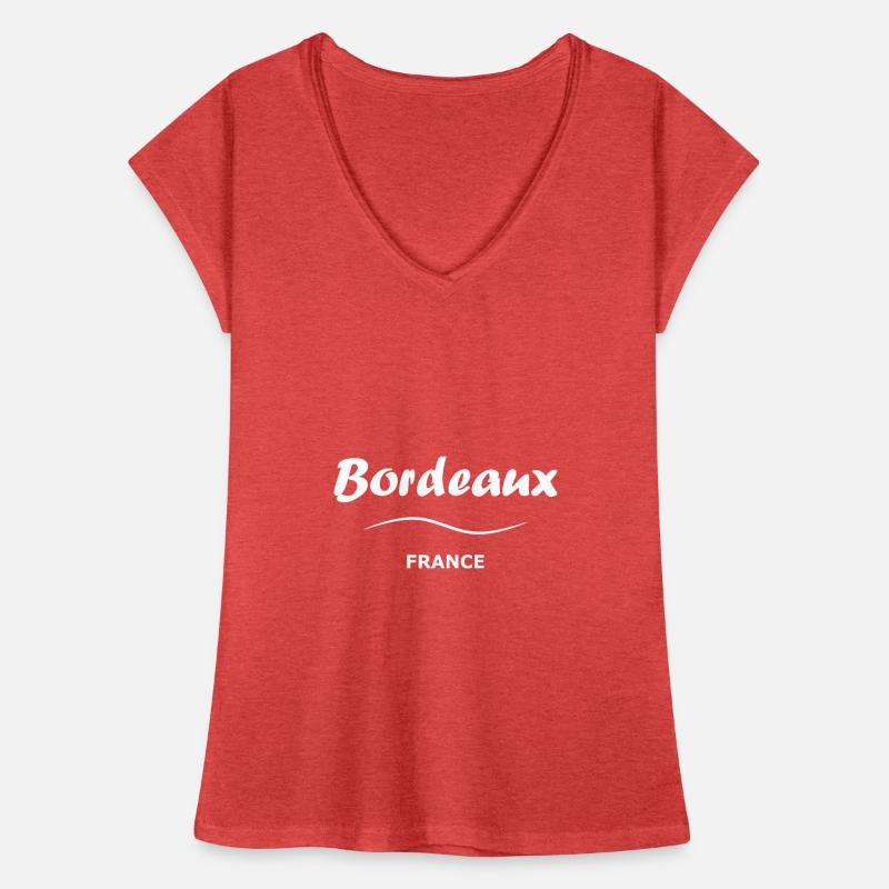 Bordeaux, blanc T-shirt vintage Femme