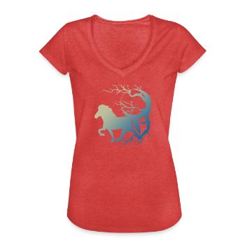 Icelandic Horse: Islandpferd Pferd Pony Merch - Frauen Vintage T-Shirt - Rot meliert - Vorne - Danielle (179cm)
