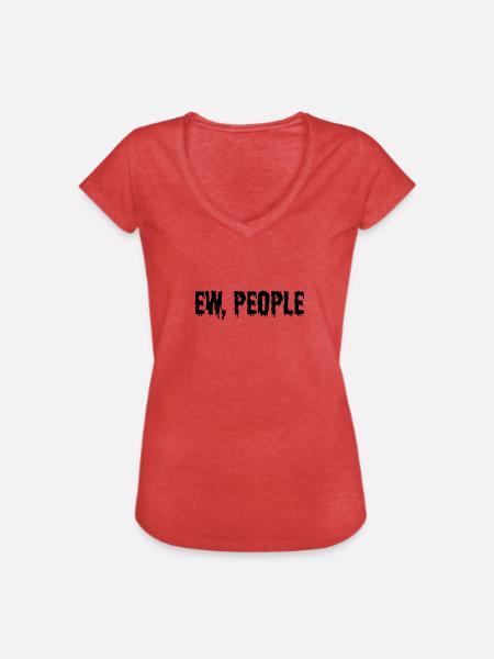 EW PEOPLE - Frauen Vintage T-Shirt - Rot meliert