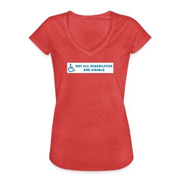 Tous les handicaps ne sont pas visibles - T-shirt vintage Femme - rouge chiné - Devant - Danielle (179cm)