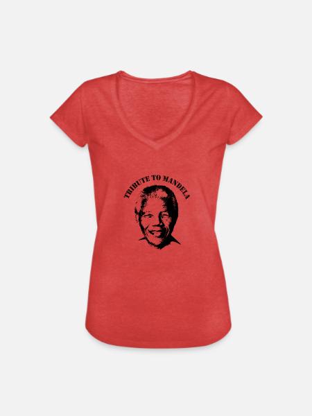 Nelson Mandela - Frauen Vintage T-Shirt - Rot meliert