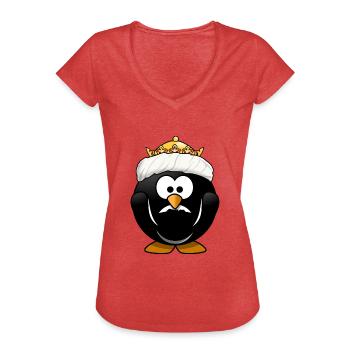 krone crown koenig king castle schloss tower burg2 - Frauen Vintage T-Shirt - Rot meliert - Vorne - Danielle (179cm)