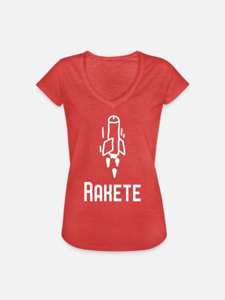 Penis Rakete - Frauen Vintage T-Shirt - Rot meliert