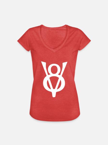 V8 - Frauen Vintage T-Shirt - Rot meliert