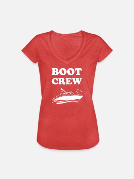 Crew Boot Wassersport - Frauen Vintage T-Shirt - Rot meliert