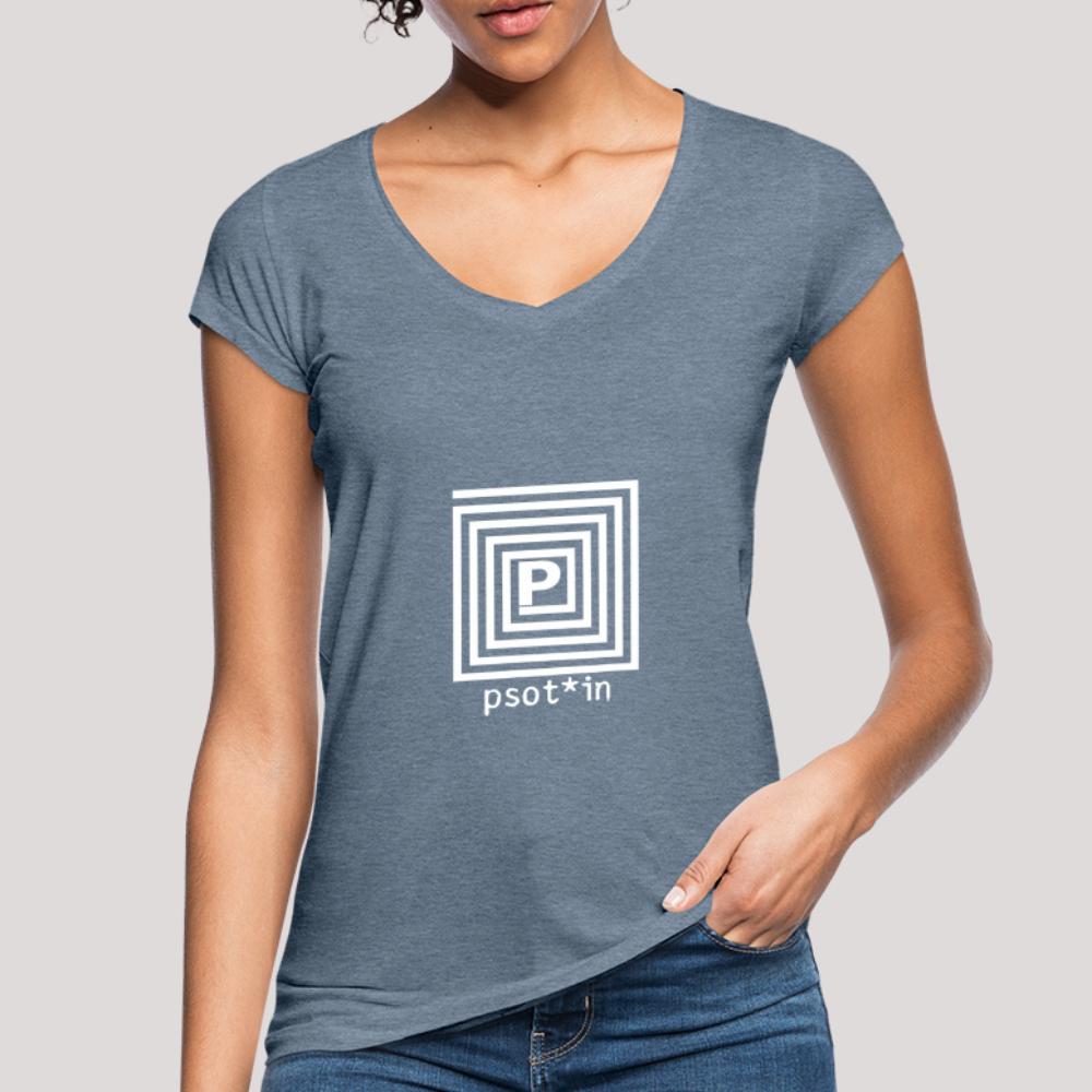 psot*in Weiß - Frauen Vintage T-Shirt Vintage Denim