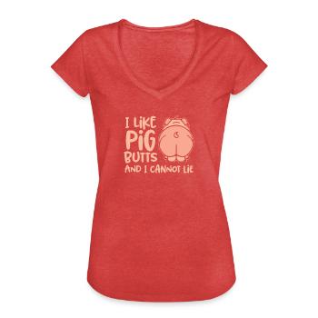 BBQ Grill Grillen Chefkoch Koch Schwein Schinken - Frauen Vintage T-Shirt - Rot meliert - Vorne