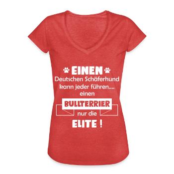 Bullterrier Hund - Bullterrier - Frauen Vintage T-Shirt - Rot meliert - Vorne - Danielle (179cm)