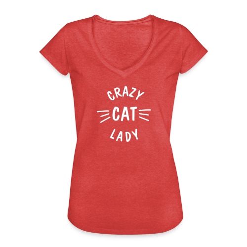Vorschau: Crazy Cat Lady meow - Frauen Vintage T-Shirt