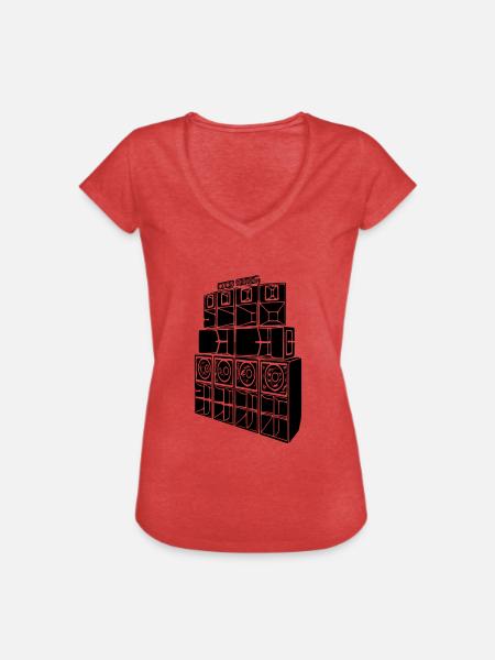 soundsystem - Frauen Vintage T-Shirt - Rot meliert