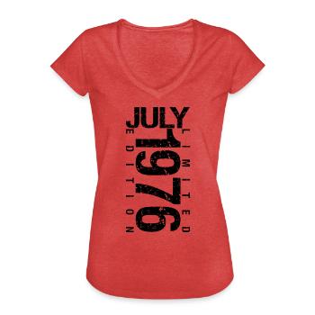 Geburtstag Juli 1976 Juli geboren im Juli 1976 - Frauen Vintage T-Shirt - Rot meliert - Vorne - Danielle (179cm)